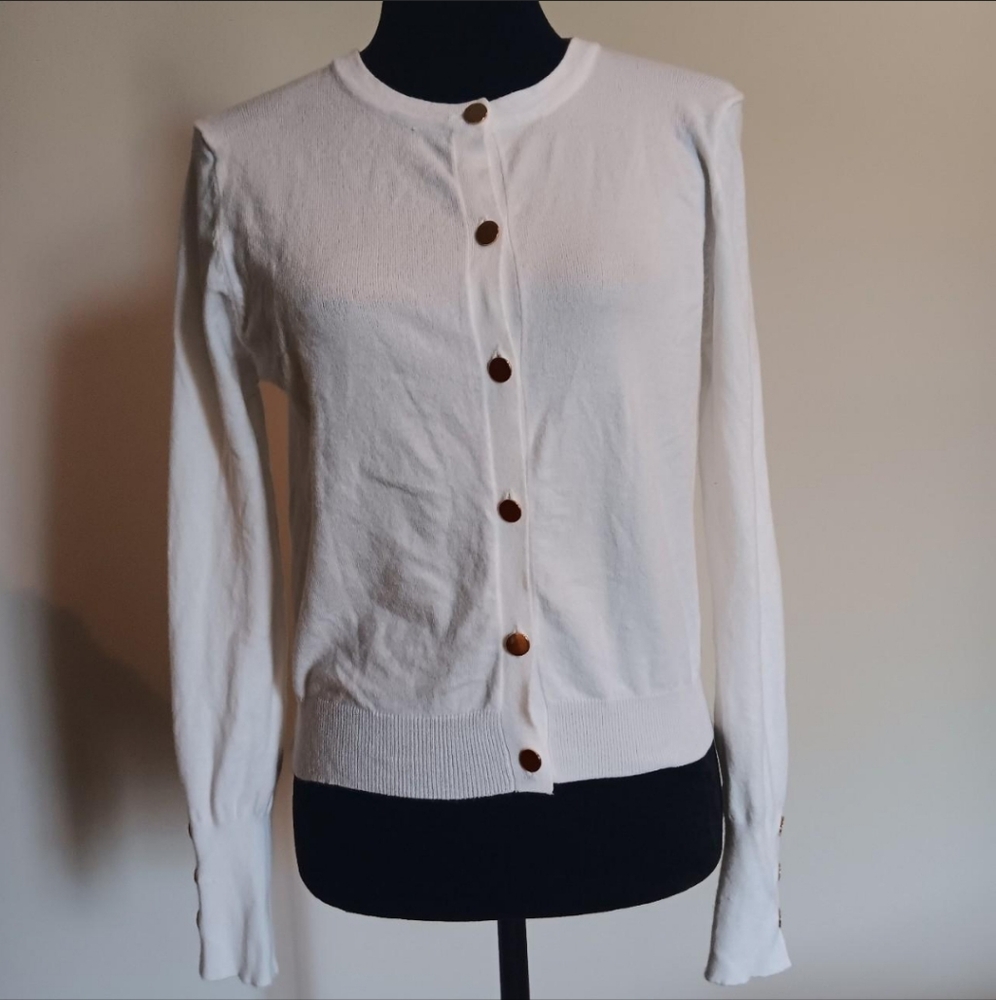 White and gold cardigan